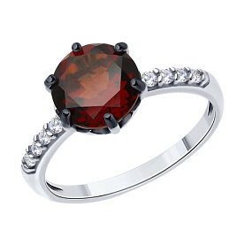 Кольцо SOKOLOV - Серебро 925, Синтетический ситалл , Фианит (арт. 92014372)