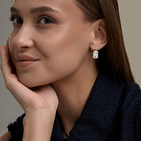 Серьги SOKOLOV - Серебро 925, Фианит (арт. 94027507)