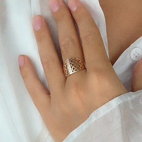 Кольцо Атолл - Серебро 925, Фианит (арт. 11162з-925)