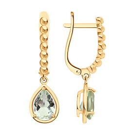 Серьги SOKOLOV - Серебро 925, Празиолит (арт. 92023290)