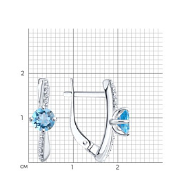 Серьги SOKOLOV - Серебро 925, Топаз, Фианит (арт. 92022839)