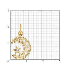 Подвеска SOKOLOV - Золото 585, Фианит (арт. 030046)