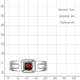 Кольцо Аквамарин - Серебро 925, Гранат (арт. 6561703.5)