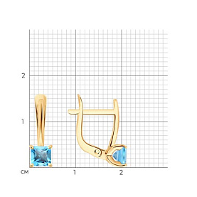 Серьги SOKOLOV - Золото 585, Топаз (арт. 729038)