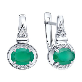 Серьги SOKOLOV - Серебро 925, Агат, Фианит (арт. 92025359)