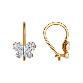 Серьги SOKOLOV - Золото 585, Фианит (арт. 029787)