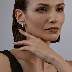 Серьги SOKOLOV - Серебро 925, Танзанит, Фианит (арт. 92025271)