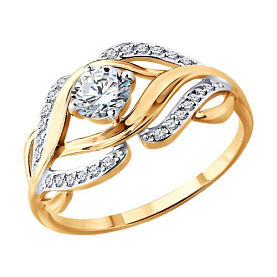 Кольцо SOKOLOV - Золото 585, Фианит (арт. 019815)