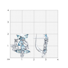 Серьги Diamant - Серебро 925, Топаз, Фианит (арт. 94-320-02061-1)