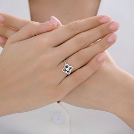 Кольцо SOKOLOV - Серебро 925, Фианит, Эмаль (арт. 94014642)