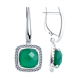Серьги Diamant - Серебро 925, Агат, Фианит (арт. 94-321-00433-1)