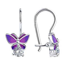 Серьги SOKOLOV - Серебро 925, Фианит, Эмаль (арт. 94021193)