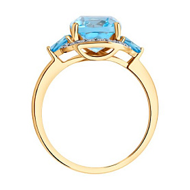 Кольцо SOKOLOV - Золото 585, Топаз, Фианит (арт. 717160)