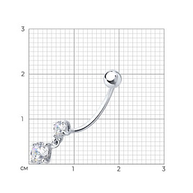 Пирсинг Diamant - Серебро 925, Фианит (арт. 94-160-02043-1)