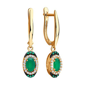 Серьги SOKOLOV - Серебро 925, Агат, Фианит (арт. 92025343)