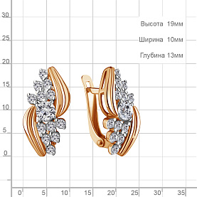 Серьги Аквамарин - Серебро 925, Фианит (арт. 49272А.6)