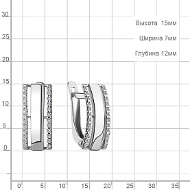 Серьги Аквамарин - Серебро 925, Фианит (арт. 49867А.5)