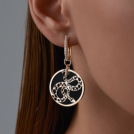 Серьги Diamant - Серебро 925, Агат, Фианит (арт. 93-321-01771-1)