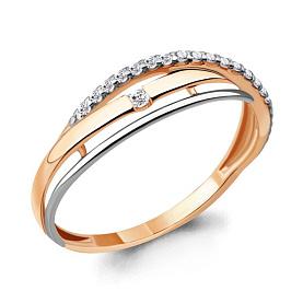 Кольцо Аквамарин - Золото 585, Фианит (арт. 64375А.1)