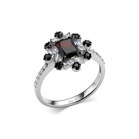 Кольцо Дар - Серебро 925, Гранат, Кварц, Шпинель (арт. К-5167рчс4041613600)