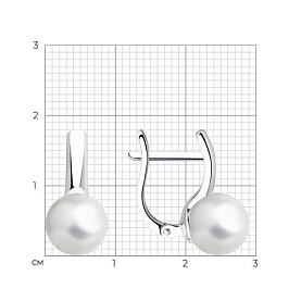 Серьги SOKOLOV - Серебро 925, Жемчуг имитация (арт. 94022487)