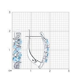 Серьги SOKOLOV - Серебро 925, Топаз, Фианит (арт. 92021778)