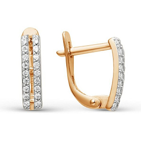 Серьги ЮФ Династия - Золото 585, Фианит (арт. 000512-1102)