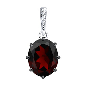 Подвеска Diamant - Серебро 925, Гранат, Фианит (арт. 94-330-02054-2)