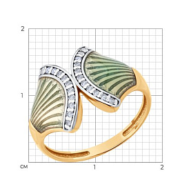Кольцо Diamant - Серебро 925, Фианит, Эмаль (арт. 93-110-02298-1)