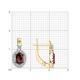 Серьги SOKOLOV - Серебро 925, Гранат, Фианит (арт. 92023169)