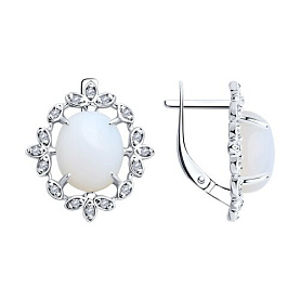 Серьги SOKOLOV - Серебро 925, Опалит, Фианит (арт. 83020316)