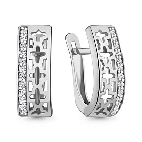 Серьги Аквамарин - Серебро 925, Фианит (арт. 49862А.5)