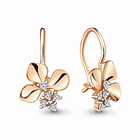 Серьги Аквамарин - Серебро 925, Фианит (арт. 48734А.6)