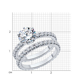 Кольцо SOKOLOV - Серебро 925, Swarovski (арт. 89010137)