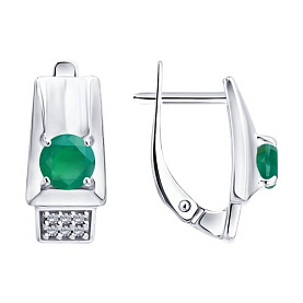 Серьги SOKOLOV - Серебро 925, Агат, Фианит (арт. 92025412)