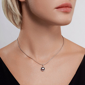 Подвеска SOKOLOV - Серебро 925, Синтетический ситалл , Фианит (арт. 92030759)