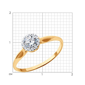 Кольцо SOKOLOV - Золото 375, Фианит (арт. 31-110-02211-1)