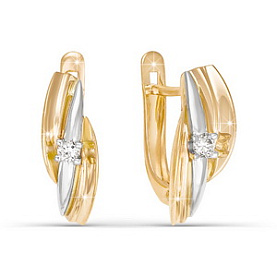 Серьги Дельта - Золото 585, Бриллиант (арт. БР120023)