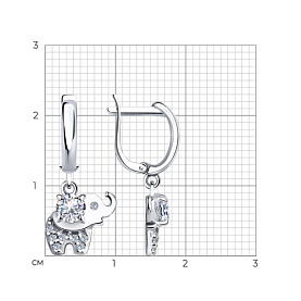 Серьги SOKOLOV - Серебро 925, Фианит (арт. 94023905)