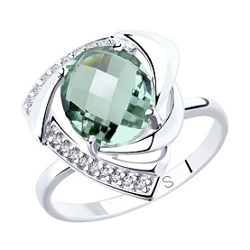 Кольцо SOKOLOV - Серебро 925, Кварц, Фианит (арт. 92011772)