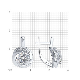 Серьги SOKOLOV - Серебро 925, Фианит (арт. 94023024)