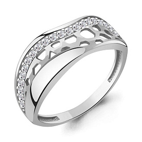 Кольцо Аквамарин - Серебро 925, Фианит (арт. 600810А.5)