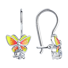 Серьги SOKOLOV - Серебро 925, Фианит, Эмаль (арт. 94021195)