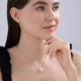 Колье SOKOLOV - Серебро 925, Жемчуг синтетический, Эмаль (арт. 94071300)