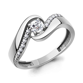 Кольцо Аквамарин - Серебро 925, Фианит (арт. 600380А.5)