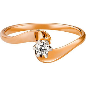 Кольцо РИНГО - Золото 585, Бриллиант (арт. Зк-7452)