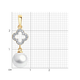 Подвеска SOKOLOV - Золото 585, Жемчуг культивированный, Фианит (арт. 793175)