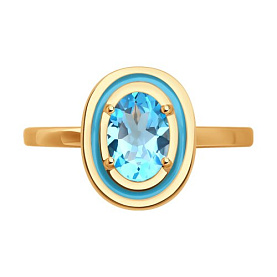 Кольцо Diamant - Золото 585, Топаз, Эмаль (арт. 51-310-02509-1)