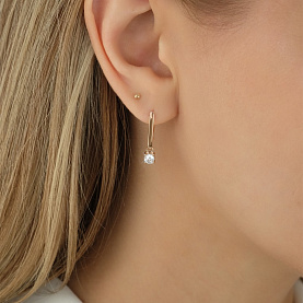 Серьги Атолл - Золото 585, Фианит (арт. 22045)