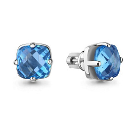 Серьги Аквамарин - Серебро 925, Синтетический топаз (арт. 4775692.5)